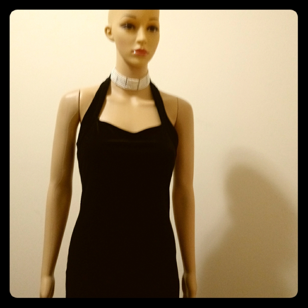 Long halter evening dress